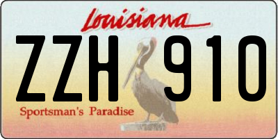 LA license plate ZZH910