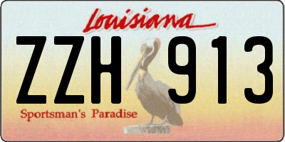 LA license plate ZZH913