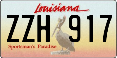 LA license plate ZZH917
