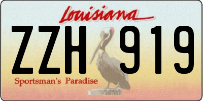 LA license plate ZZH919