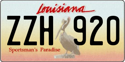 LA license plate ZZH920