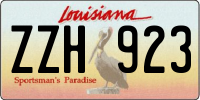 LA license plate ZZH923