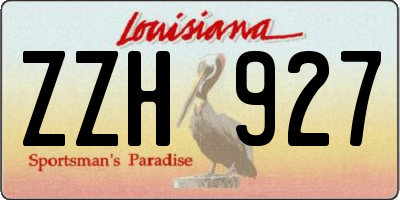 LA license plate ZZH927