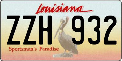 LA license plate ZZH932