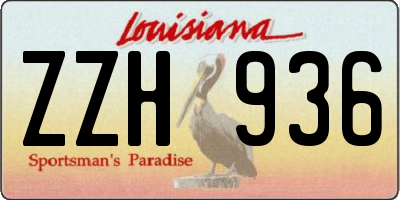 LA license plate ZZH936