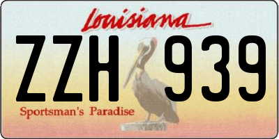 LA license plate ZZH939