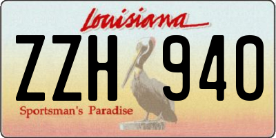 LA license plate ZZH940