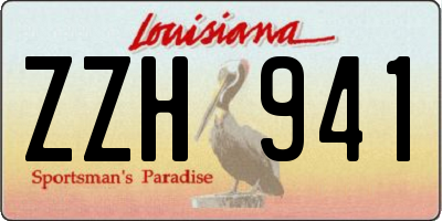 LA license plate ZZH941