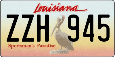 LA license plate ZZH945