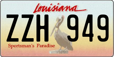 LA license plate ZZH949