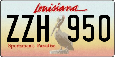 LA license plate ZZH950