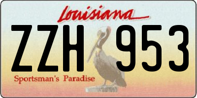 LA license plate ZZH953