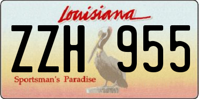 LA license plate ZZH955