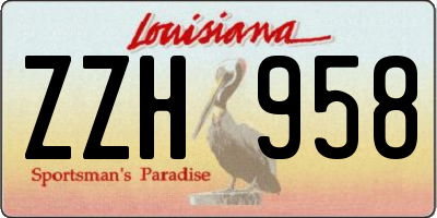 LA license plate ZZH958