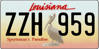 LA license plate ZZH959