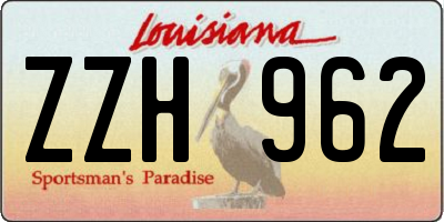 LA license plate ZZH962