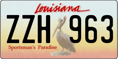 LA license plate ZZH963