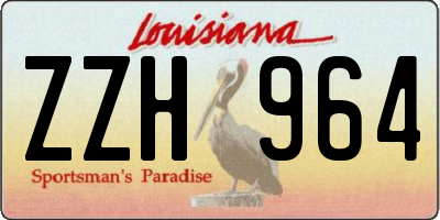 LA license plate ZZH964