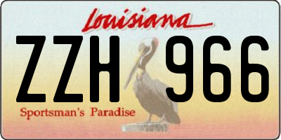 LA license plate ZZH966