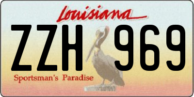 LA license plate ZZH969