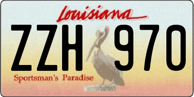 LA license plate ZZH970