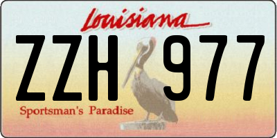 LA license plate ZZH977