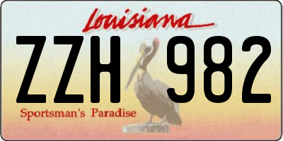 LA license plate ZZH982