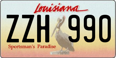 LA license plate ZZH990