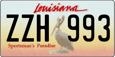 LA license plate ZZH993