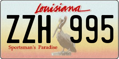 LA license plate ZZH995