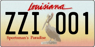LA license plate ZZI001