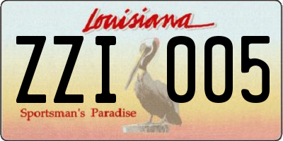 LA license plate ZZI005