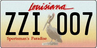 LA license plate ZZI007