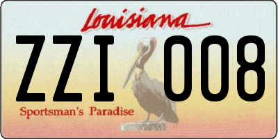 LA license plate ZZI008