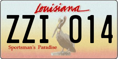 LA license plate ZZI014