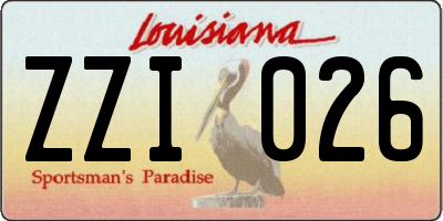 LA license plate ZZI026