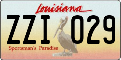 LA license plate ZZI029