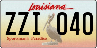 LA license plate ZZI040