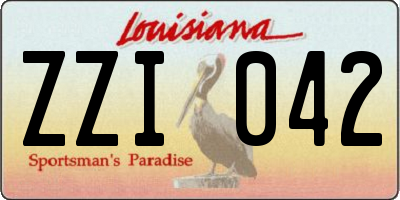 LA license plate ZZI042