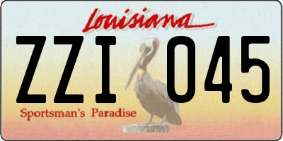 LA license plate ZZI045