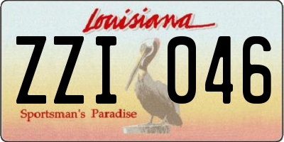 LA license plate ZZI046