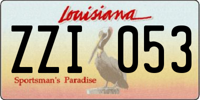 LA license plate ZZI053