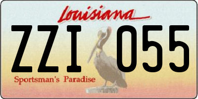 LA license plate ZZI055