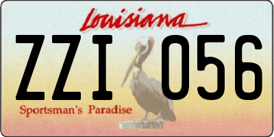LA license plate ZZI056