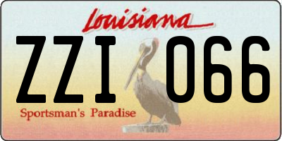 LA license plate ZZI066