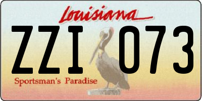 LA license plate ZZI073