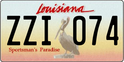LA license plate ZZI074