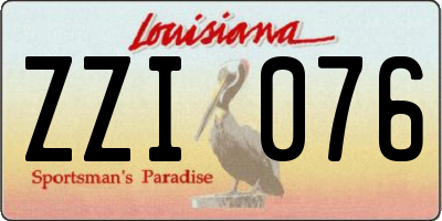 LA license plate ZZI076