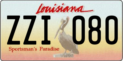 LA license plate ZZI080
