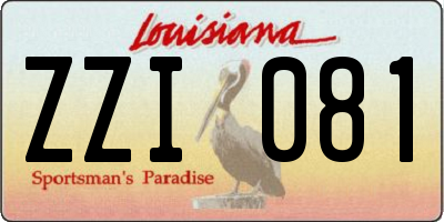 LA license plate ZZI081